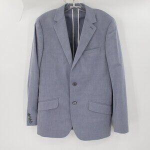 Reiss Sport Coat Mens 38 Wool cotton Blend Single Breasted Two Button light blue